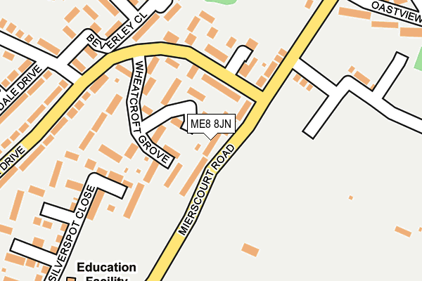 ME8 8JN map - OS OpenMap – Local (Ordnance Survey) ME8 8JN map - OS OpenMap – Local (Ordnance Survey)