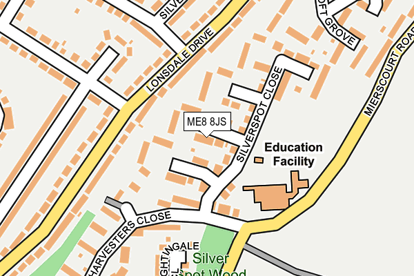ME8 8JS map - OS OpenMap – Local (Ordnance Survey) ME8 8JS map - OS OpenMap – Local (Ordnance Survey)