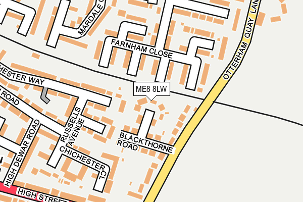 ME8 8LW map - OS OpenMap – Local (Ordnance Survey)