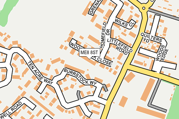 ME8 8ST map - OS OpenMap – Local (Ordnance Survey) ME8 8ST map - OS OpenMap – Local (Ordnance Survey)