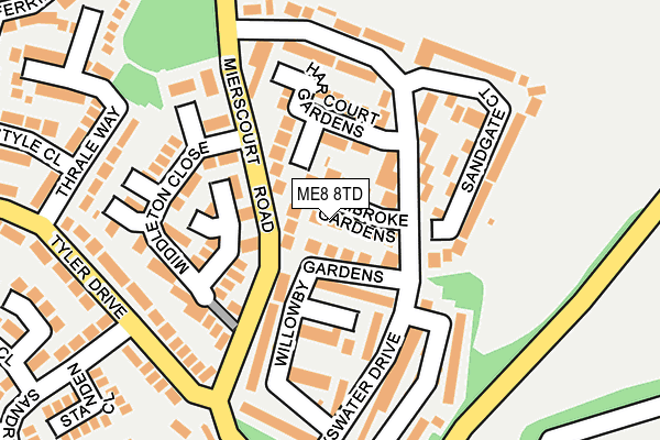ME8 8TD map - OS OpenMap – Local (Ordnance Survey) ME8 8TD map - OS OpenMap – Local (Ordnance Survey)