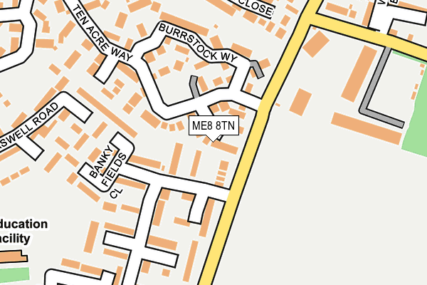 ME8 8TN map - OS OpenMap – Local (Ordnance Survey) ME8 8TN map - OS OpenMap – Local (Ordnance Survey)