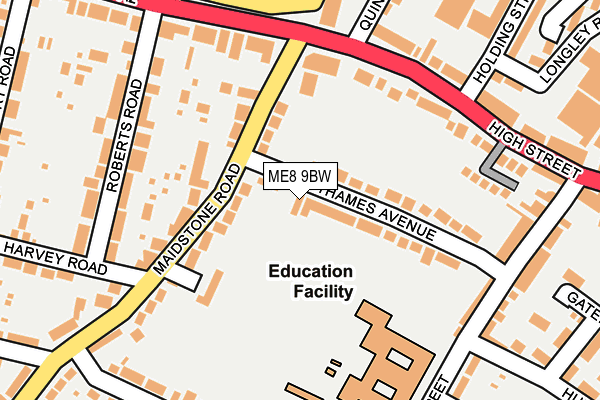 ME8 9BW map - OS OpenMap – Local (Ordnance Survey) ME8 9BW map - OS OpenMap – Local (Ordnance Survey)