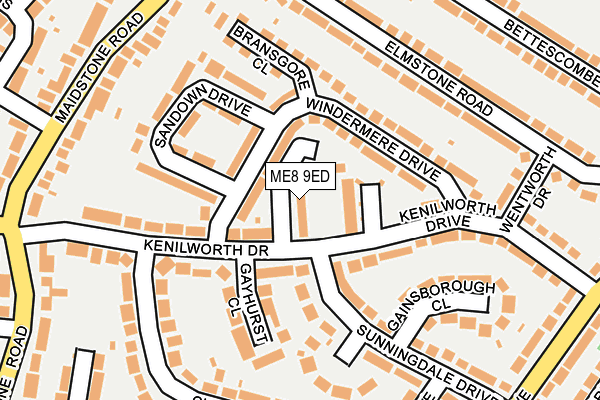 ME8 9ED map - OS OpenMap – Local (Ordnance Survey) ME8 9ED map - OS OpenMap – Local (Ordnance Survey)