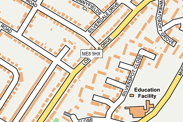 ME8 9HX map - OS OpenMap – Local (Ordnance Survey) ME8 9HX map - OS OpenMap – Local (Ordnance Survey)