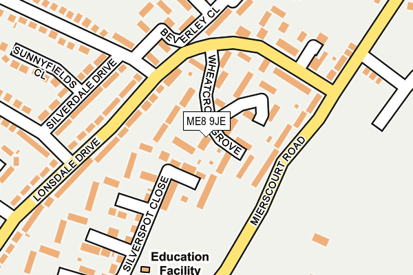 ME8 9JE map - OS OpenMap – Local (Ordnance Survey) ME8 9JE map - OS OpenMap – Local (Ordnance Survey)