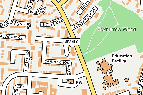 ME8 9LQ map - OS OpenMap – Local (Ordnance Survey) ME8 9LQ map - OS OpenMap – Local (Ordnance Survey)