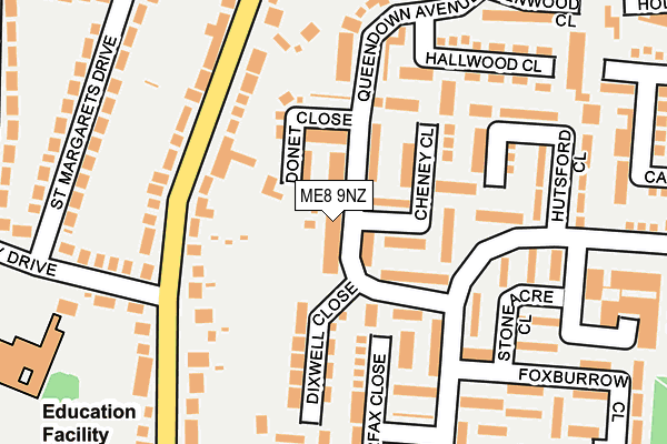 ME8 9NZ map - OS OpenMap – Local (Ordnance Survey) ME8 9NZ map - OS OpenMap – Local (Ordnance Survey)