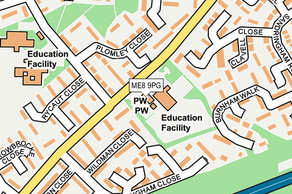 ME8 9PG map - OS OpenMap – Local (Ordnance Survey) ME8 9PG map - OS OpenMap – Local (Ordnance Survey)