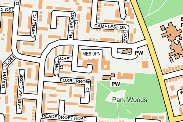 ME8 9PN map - OS OpenMap – Local (Ordnance Survey)