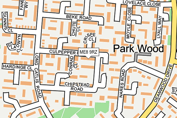 ME8 9RZ map - OS OpenMap – Local (Ordnance Survey) ME8 9RZ map - OS OpenMap – Local (Ordnance Survey)