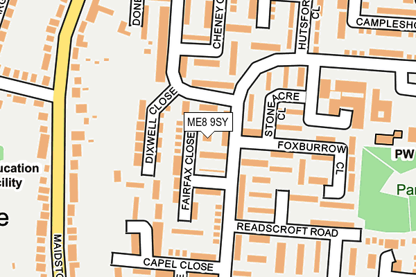 ME8 9SY map - OS OpenMap – Local (Ordnance Survey) ME8 9SY map - OS OpenMap – Local (Ordnance Survey)