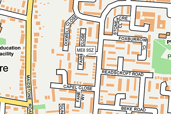 ME8 9SZ map - OS OpenMap – Local (Ordnance Survey) ME8 9SZ map - OS OpenMap – Local (Ordnance Survey)