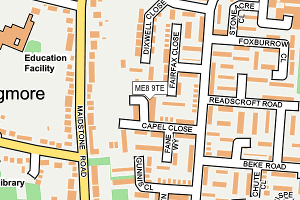 ME8 9TE map - OS OpenMap – Local (Ordnance Survey) ME8 9TE map - OS OpenMap – Local (Ordnance Survey)