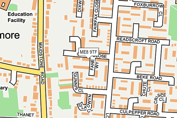 ME8 9TF map - OS OpenMap – Local (Ordnance Survey) ME8 9TF map - OS OpenMap – Local (Ordnance Survey)