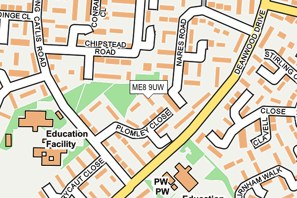 ME8 9UW map - OS OpenMap – Local (Ordnance Survey) ME8 9UW map - OS OpenMap – Local (Ordnance Survey)