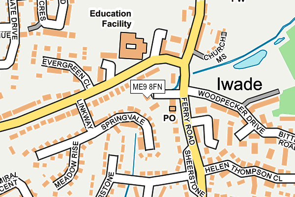 ME9 8FN map - OS OpenMap – Local (Ordnance Survey) ME9 8FN map - OS OpenMap – Local (Ordnance Survey)