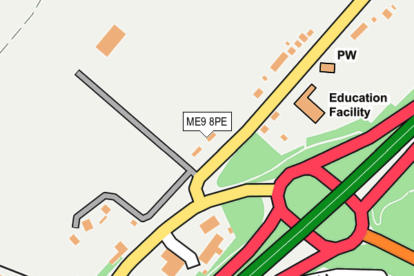 ME9 8PE map - OS OpenMap – Local (Ordnance Survey) ME9 8PE map - OS OpenMap – Local (Ordnance Survey)