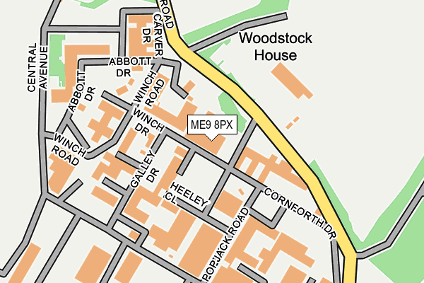 ME9 8PX map - OS OpenMap – Local (Ordnance Survey) ME9 8PX map - OS OpenMap – Local (Ordnance Survey)