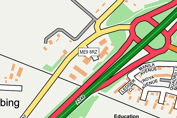 ME9 8RZ map - OS OpenMap – Local (Ordnance Survey) ME9 8RZ map - OS OpenMap – Local (Ordnance Survey)