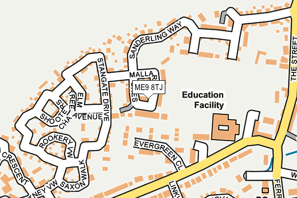 ME9 8TJ map - OS OpenMap – Local (Ordnance Survey) ME9 8TJ map - OS OpenMap – Local (Ordnance Survey)