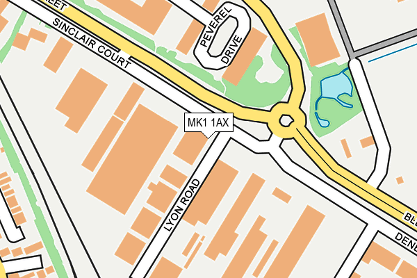 MK1 1AX map - OS OpenMap – Local (Ordnance Survey) MK1 1AX map - OS OpenMap – Local (Ordnance Survey)