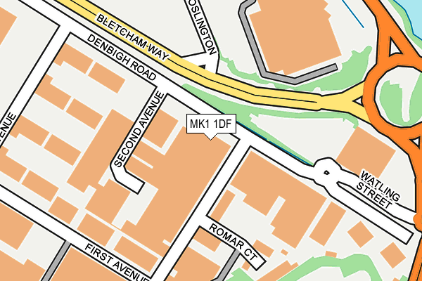 MK1 1DF map - OS OpenMap – Local (Ordnance Survey) MK1 1DF map - OS OpenMap – Local (Ordnance Survey)