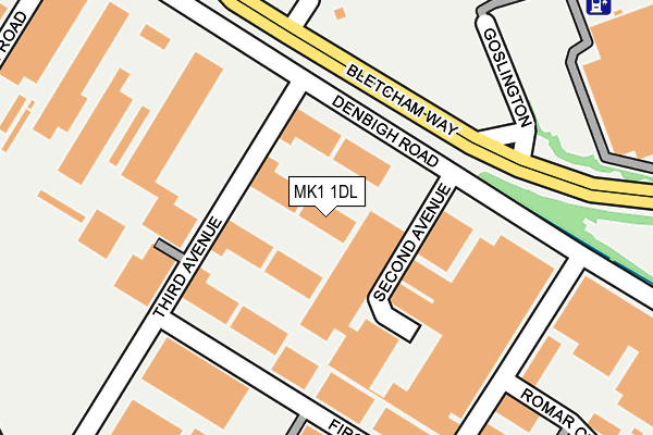 MK1 1DL map - OS OpenMap – Local (Ordnance Survey) MK1 1DL map - OS OpenMap – Local (Ordnance Survey)