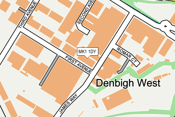 MK1 1DY map - OS OpenMap – Local (Ordnance Survey) MK1 1DY map - OS OpenMap – Local (Ordnance Survey)