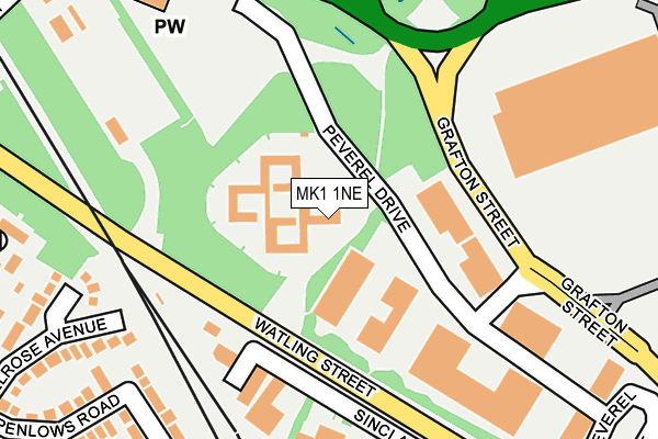 MK1 1NE map - OS OpenMap – Local (Ordnance Survey) MK1 1NE map - OS OpenMap – Local (Ordnance Survey)