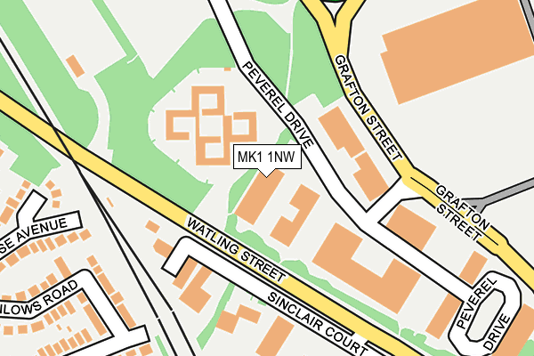 MK1 1NW map - OS OpenMap – Local (Ordnance Survey) MK1 1NW map - OS OpenMap – Local (Ordnance Survey)