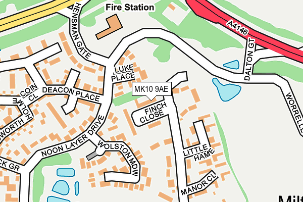 MK10 9AE map - OS OpenMap – Local (Ordnance Survey) MK10 9AE map - OS OpenMap – Local (Ordnance Survey)
