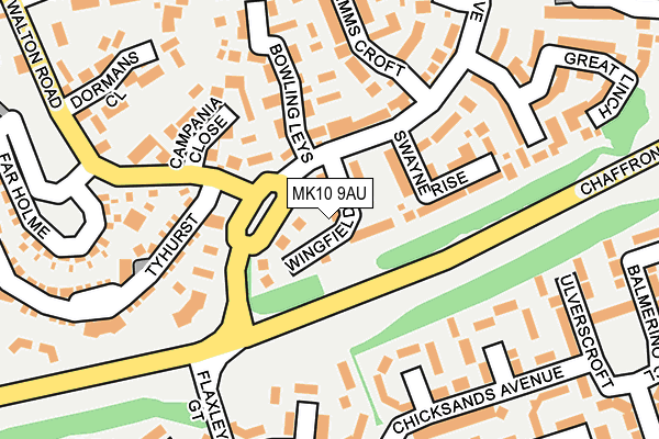 MK10 9AU map - OS OpenMap – Local (Ordnance Survey) MK10 9AU map - OS OpenMap – Local (Ordnance Survey)