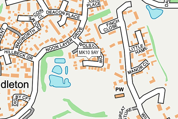 MK10 9AY map - OS OpenMap – Local (Ordnance Survey) MK10 9AY map - OS OpenMap – Local (Ordnance Survey)