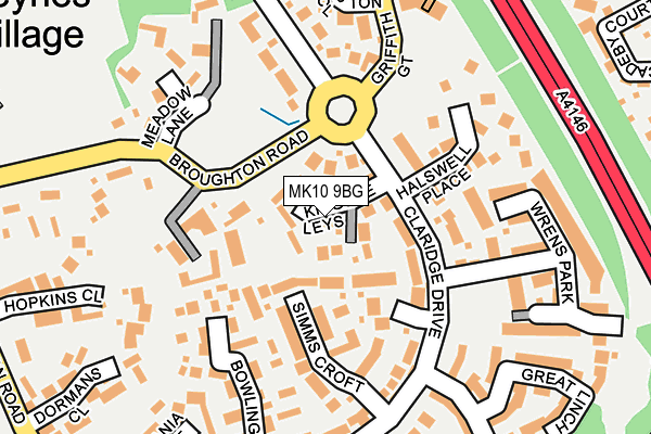 MK10 9BG map - OS OpenMap – Local (Ordnance Survey)
