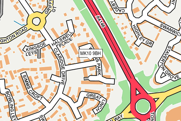 MK10 9BH map - OS OpenMap – Local (Ordnance Survey) MK10 9BH map - OS OpenMap – Local (Ordnance Survey)