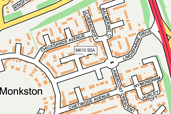 MK10 9DA map - OS OpenMap – Local (Ordnance Survey)