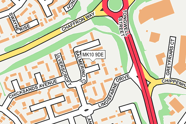 MK10 9DE map - OS OpenMap – Local (Ordnance Survey)