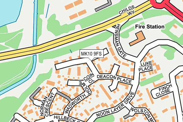 MK10 9FS map - OS OpenMap – Local (Ordnance Survey) MK10 9FS map - OS OpenMap – Local (Ordnance Survey)