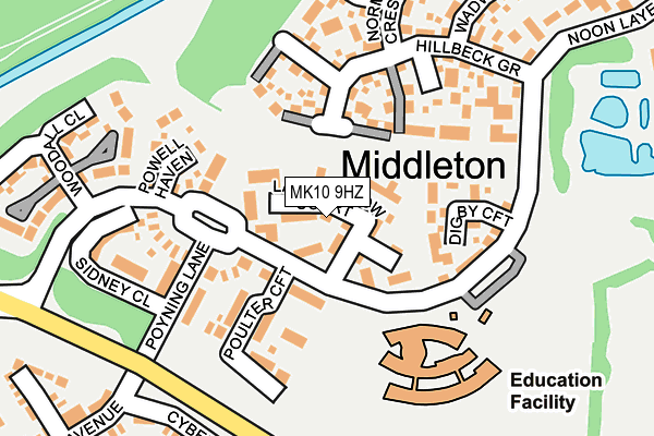 MK10 9HZ map - OS OpenMap – Local (Ordnance Survey) MK10 9HZ map - OS OpenMap – Local (Ordnance Survey)