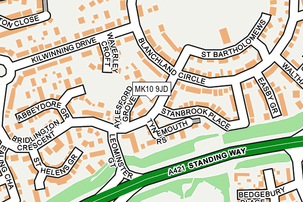 MK10 9JD map - OS OpenMap – Local (Ordnance Survey) MK10 9JD map - OS OpenMap – Local (Ordnance Survey)
