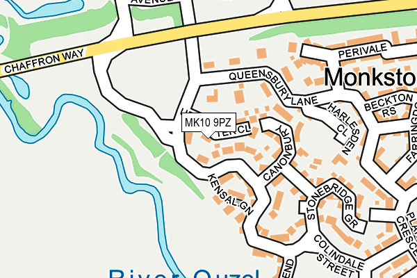 MK10 9PZ map - OS OpenMap – Local (Ordnance Survey)