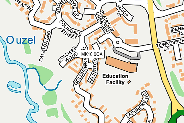 MK10 9QA map - OS OpenMap – Local (Ordnance Survey) MK10 9QA map - OS OpenMap – Local (Ordnance Survey)
