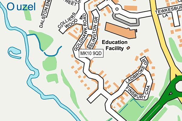 MK10 9QD map - OS OpenMap – Local (Ordnance Survey) MK10 9QD map - OS OpenMap – Local (Ordnance Survey)