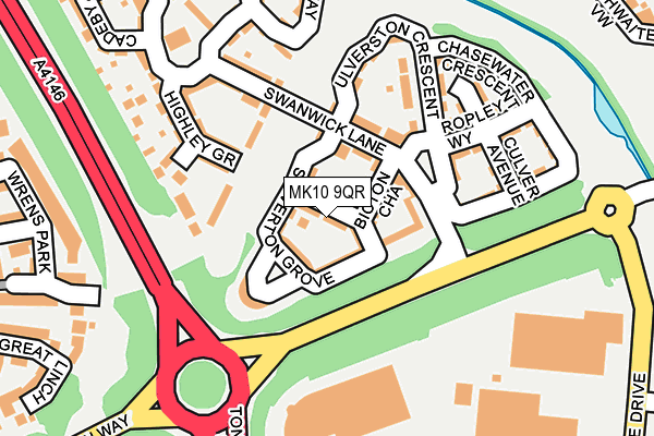 MK10 9QR map - OS OpenMap – Local (Ordnance Survey) MK10 9QR map - OS OpenMap – Local (Ordnance Survey)