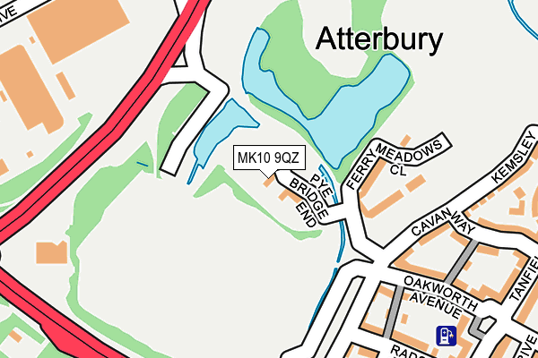 MK10 9QZ map - OS OpenMap – Local (Ordnance Survey)