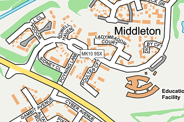 MK10 9SX map - OS OpenMap – Local (Ordnance Survey)