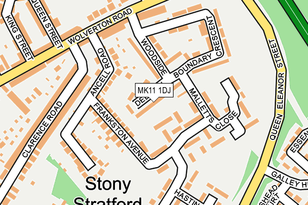 MK11 1DJ map - OS OpenMap – Local (Ordnance Survey)