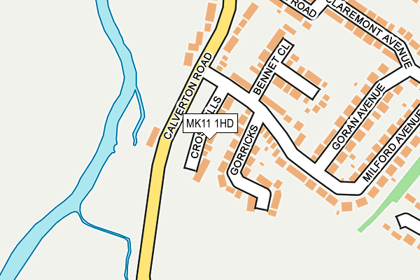 MK11 1HD map - OS OpenMap – Local (Ordnance Survey)