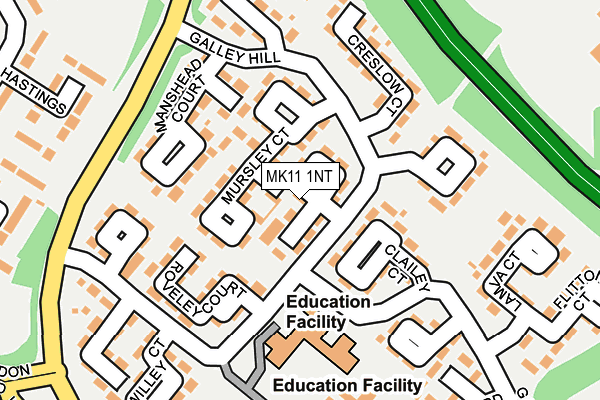 MK11 1NT map - OS OpenMap – Local (Ordnance Survey)